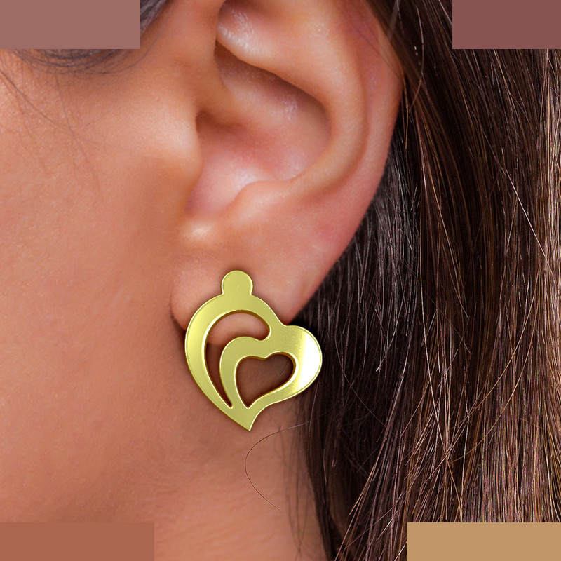 گوشواره طلا 18 عیار زنانه مدوپد مدل قلب کد GA1-11428 گوشواره طلا 18 عیار زنانه مدوپد مدل قلب کد GA1-11428