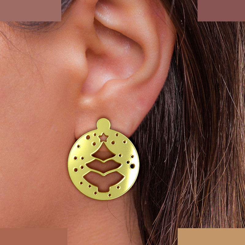 گوشواره طلا 18 عیار زنانه مدوپد مدل درخت کد GA1-11454