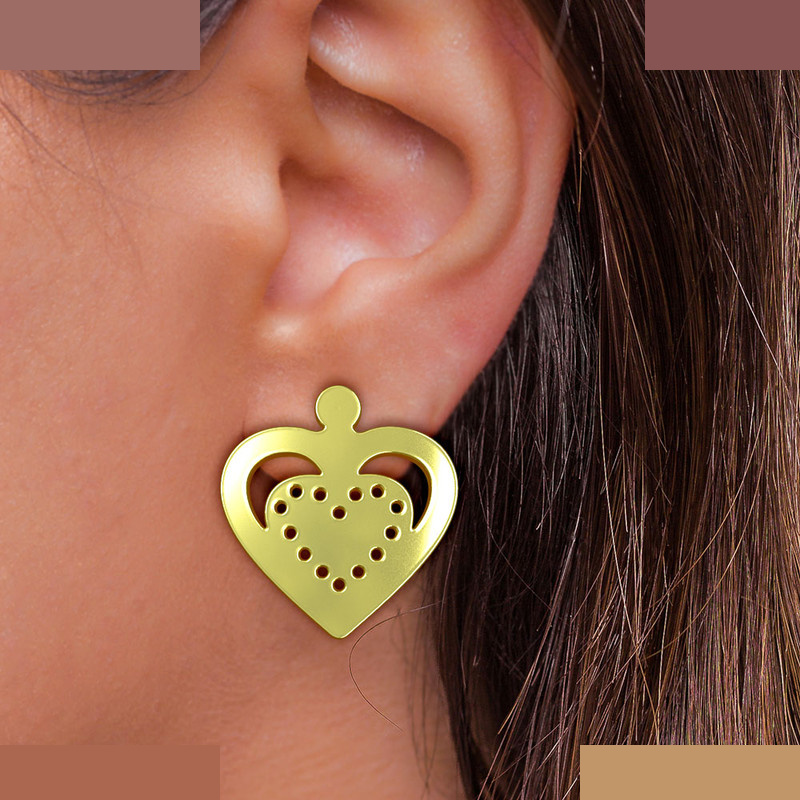 گوشواره طلا 18 عیار زنانه مدوپد مدل قلب کد GA1-11495 گوشواره طلا 18 عیار زنانه مدوپد مدل قلب کد GA1-11495