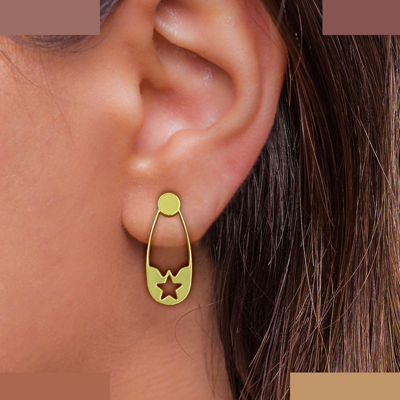 گوشواره طلا 18 عیار زنانه مدوپد مدل سنجاق ستاره کد GA1-11517 گوشواره طلا 18 عیار زنانه مدوپد مدل سنجاق ستاره کد GA1-11517