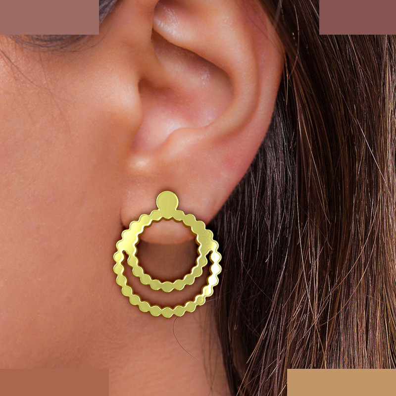 گوشواره طلا 18 عیار زنانه مدوپد مدل حلقه کد GA1-11556