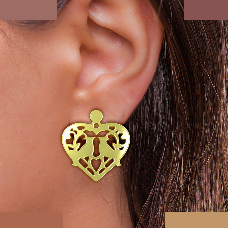 گوشواره طلا 18 عیار زنانه مدوپد مدل قلب کد GA1-11660 گوشواره طلا 18 عیار زنانه مدوپد مدل قلب کد GA1-11660