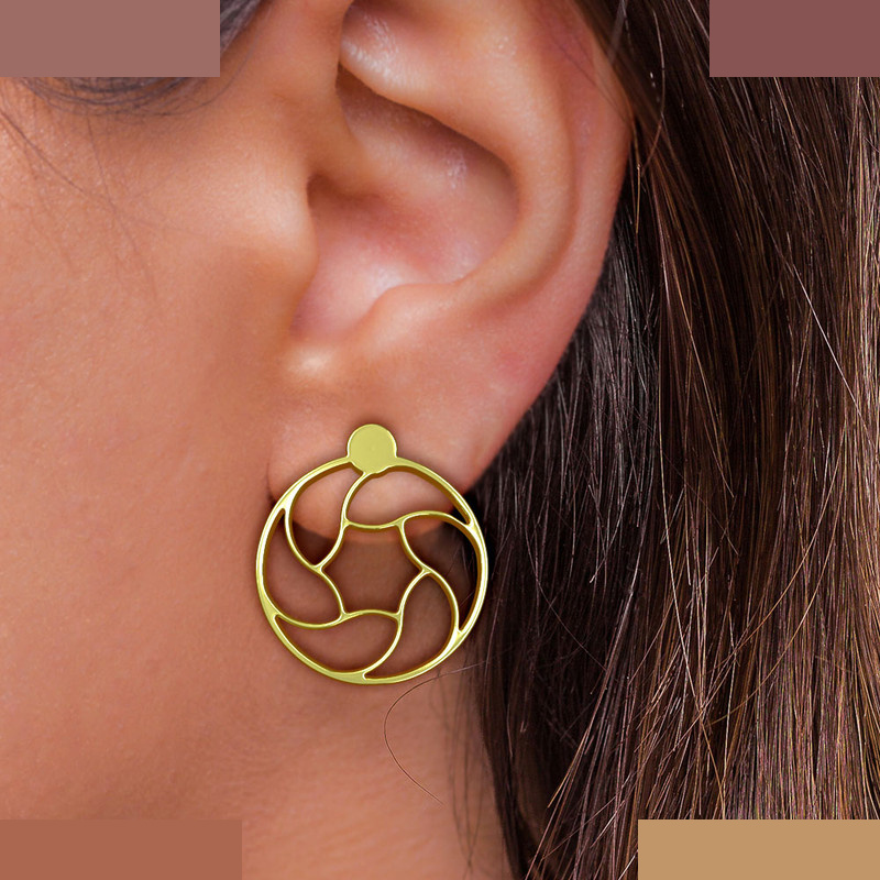 گوشواره طلا 18 عیار زنانه مدوپد مدل دایره کد GA1-11851