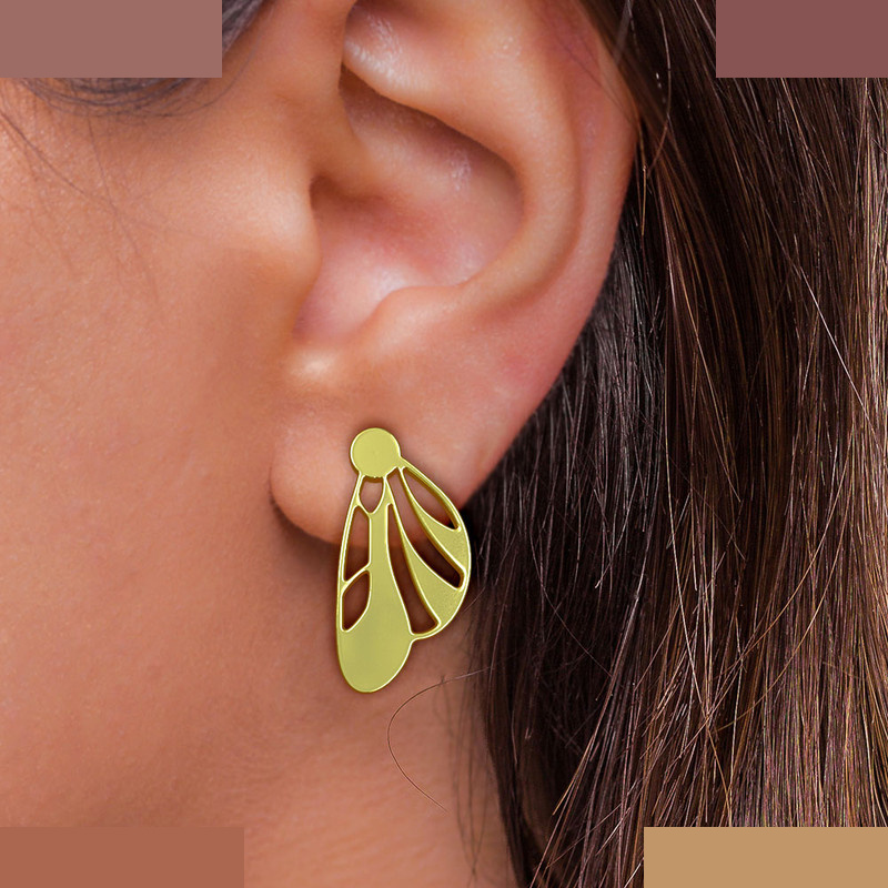 گوشواره طلا 18 عیار زنانه مدوپد مدل بال پروانه کد GA1-11976 گوشواره طلا 18 عیار زنانه مدوپد مدل بال پروانه کد GA1-11976