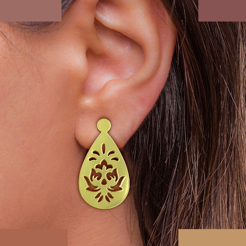 گوشواره طلا 18 عیار زنانه مدوپد مدل اسلیمی کد GA1-12084 گوشواره طلا 18 عیار زنانه مدوپد مدل اسلیمی کد GA1-12084