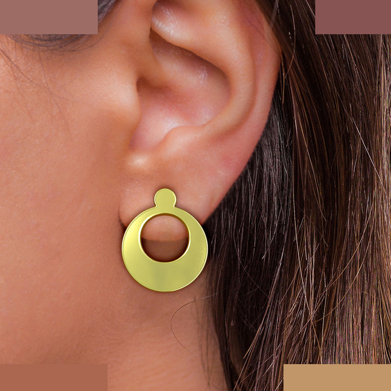 گوشواره طلا 18 عیار زنانه مدوپد مدل دایره کد GA1-12138