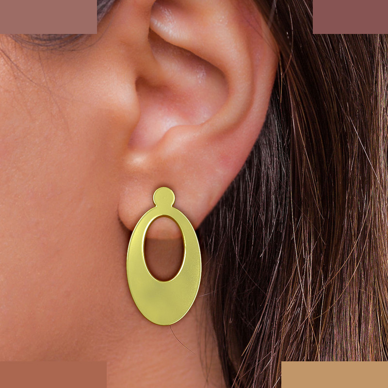 گوشواره طلا 18 عیار زنانه مدوپد مدل بیضی کد GA1-12144 گوشواره طلا 18 عیار زنانه مدوپد مدل بیضی کد GA1-12144