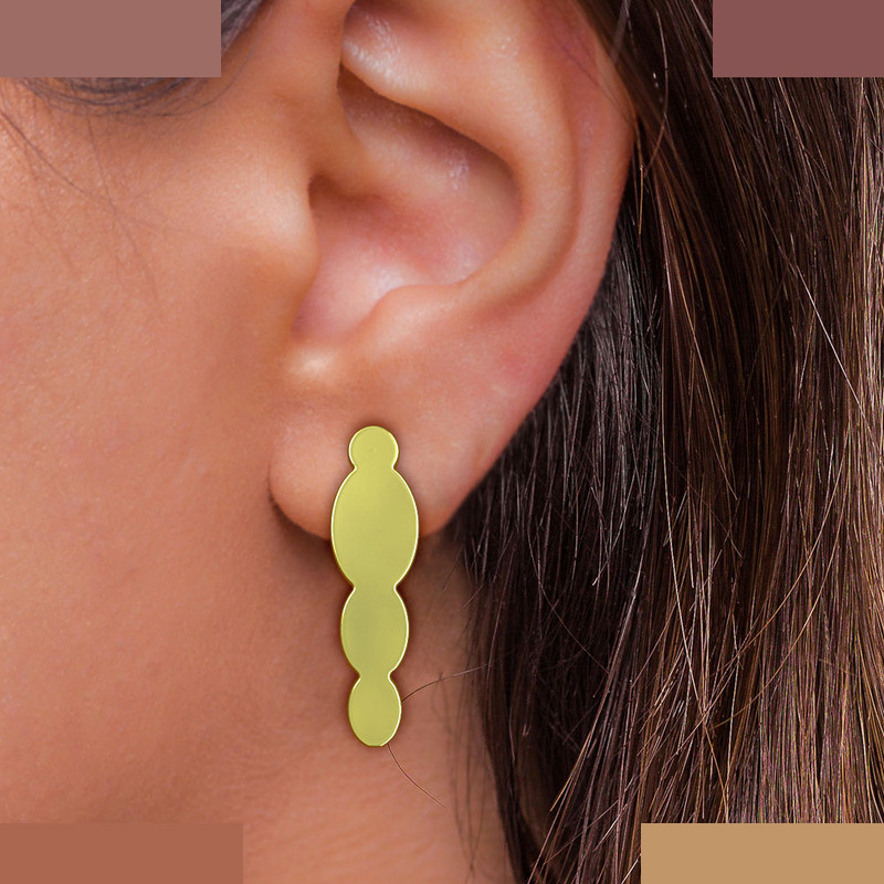 گوشواره طلا 18 عیار زنانه مدوپد مدل هندسی کد GA1-12279