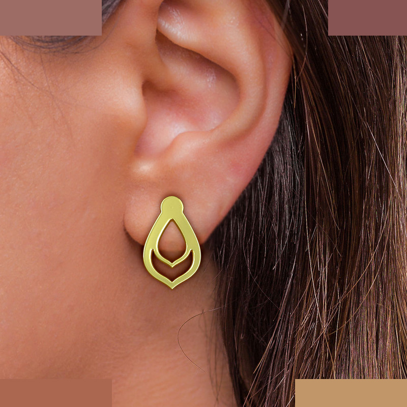 گوشواره طلا 18 عیار زنانه مدوپد مدل اشک کد GA1-12301