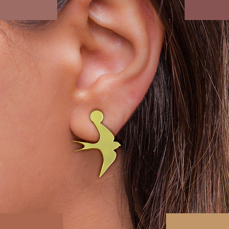 گوشواره طلا 18 عیار زنانه مدوپد مدل پرنده کد GA1-12345 گوشواره طلا 18 عیار زنانه مدوپد مدل پرنده کد GA1-12345