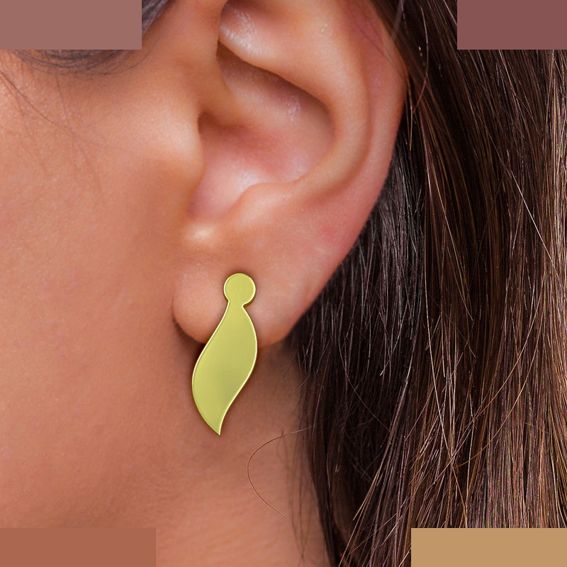 گوشواره طلا 18 عیار زنانه مدوپد مدل برگ کد GA1-12620