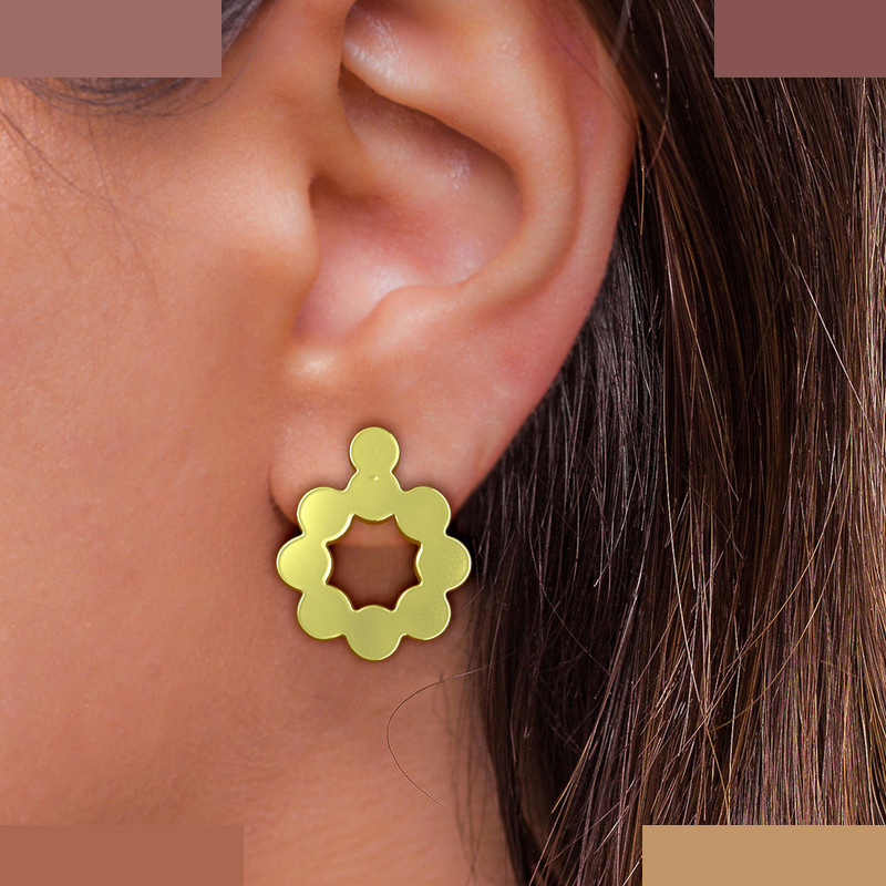 گوشواره طلا 18 عیار زنانه مدوپد مدل حلقه کد GA1-12668