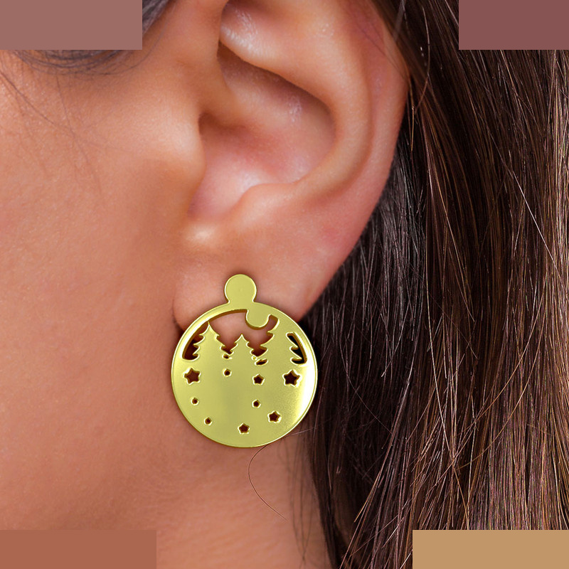 گوشواره طلا 18 عیار زنانه مدوپد مدل درخت کد GA1-12962 گوشواره طلا 18 عیار زنانه مدوپد مدل درخت کد GA1-12962