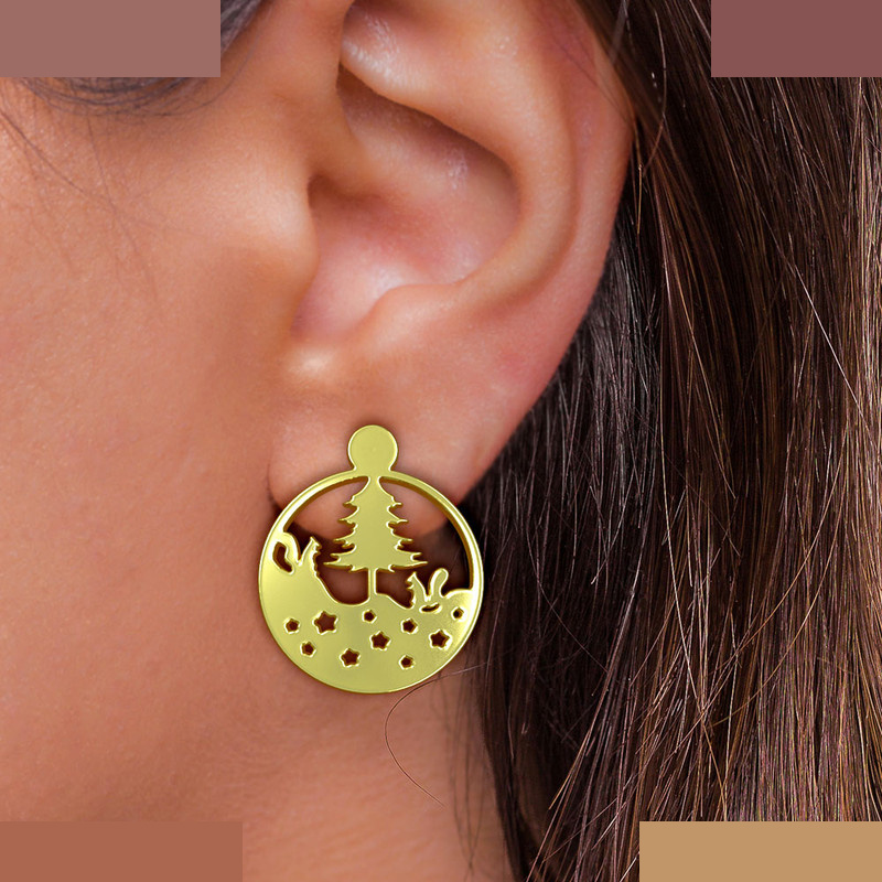 گوشواره طلا 18 عیار زنانه مدوپد مدل درخت کد GA1-12963 گوشواره طلا 18 عیار زنانه مدوپد مدل درخت کد GA1-12963