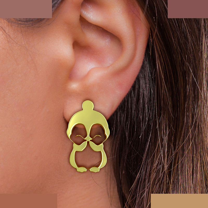 گوشواره طلا 18 عیار زنانه مدوپد مدل پنگوئن کد GA1-12984 گوشواره طلا 18 عیار زنانه مدوپد مدل پنگوئن کد GA1-12984