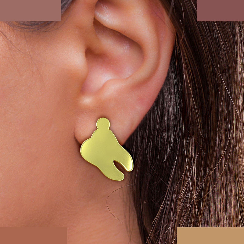 گوشواره طلا 18 عیار زنانه مدوپد مدل بی نهایت کد GA1-12993