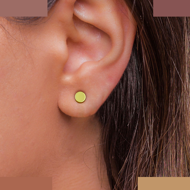 گوشواره طلا 18 عیار زنانه مدوپد مدل هندسی کد GA1-13012