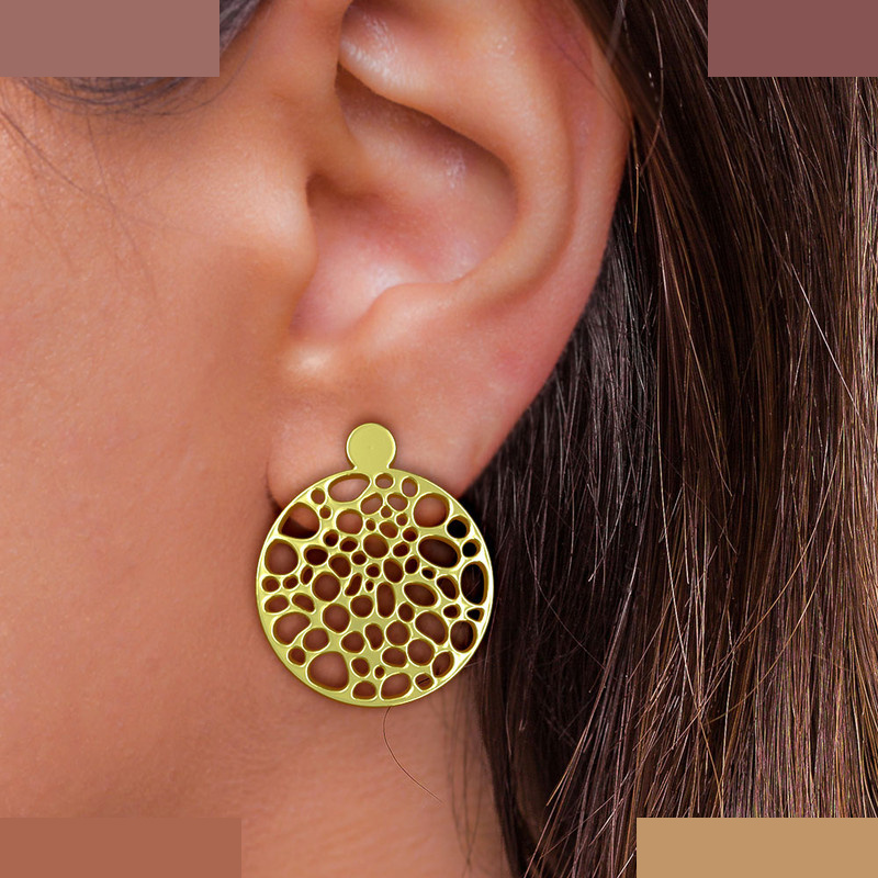 گوشواره طلا 18 عیار زنانه مدوپد مدل دایره کد GA1-13017