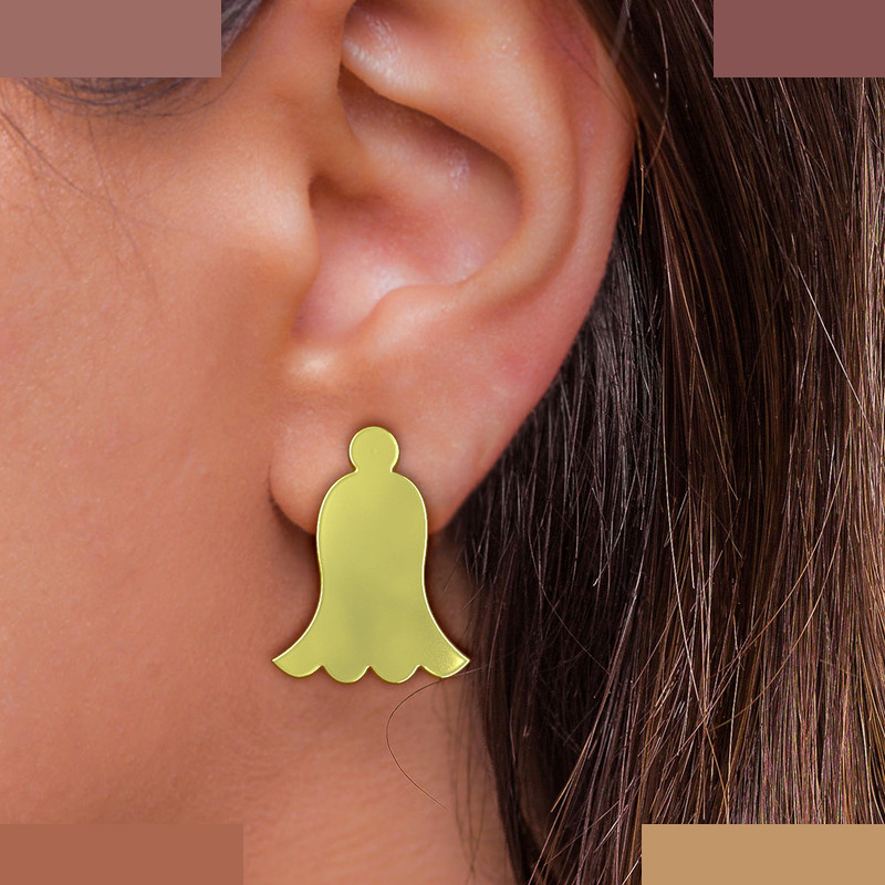 گوشواره طلا 18 عیار زنانه مدوپد مدل گل کد GA1-13072