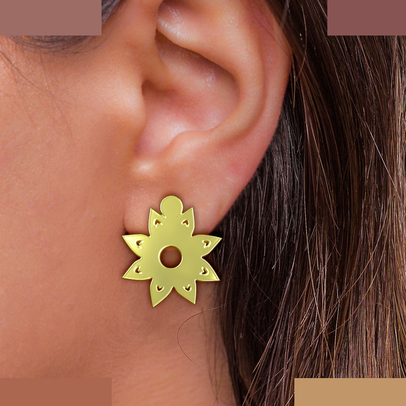 گوشواره طلا 18 عیار زنانه مدوپد مدل گل کد GA1-13087 گوشواره طلا 18 عیار زنانه مدوپد مدل گل کد GA1-13087