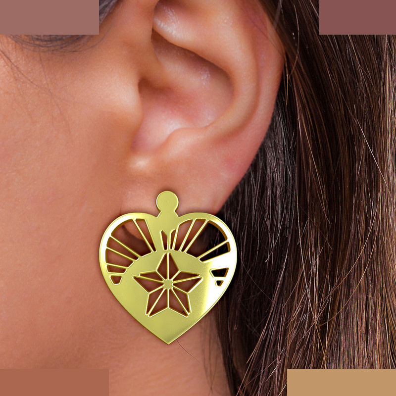 گوشواره طلا 18 عیار زنانه مدوپد مدل قلب کد GA1-13131 گوشواره طلا 18 عیار زنانه مدوپد مدل قلب کد GA1-13131