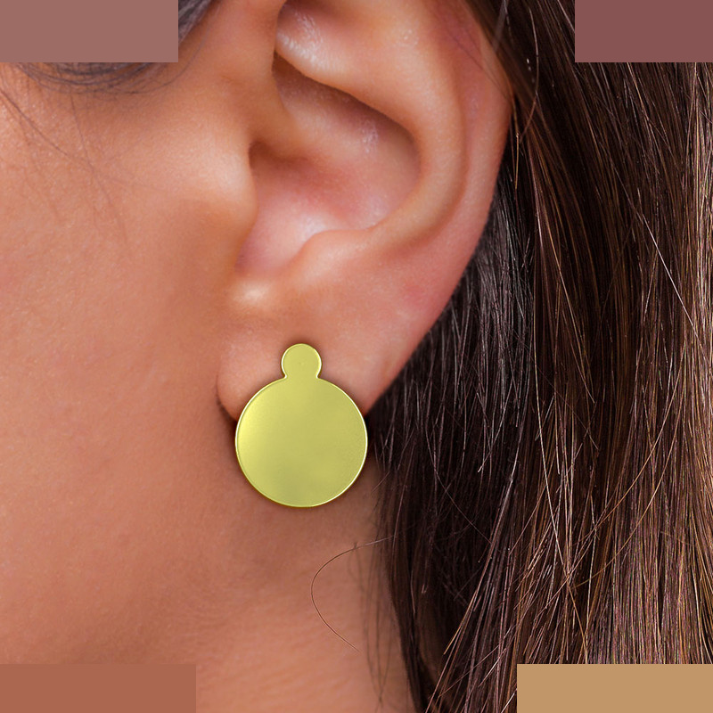 گوشواره طلا 18 عیار زنانه مدوپد مدل دایره کد GA1-13199