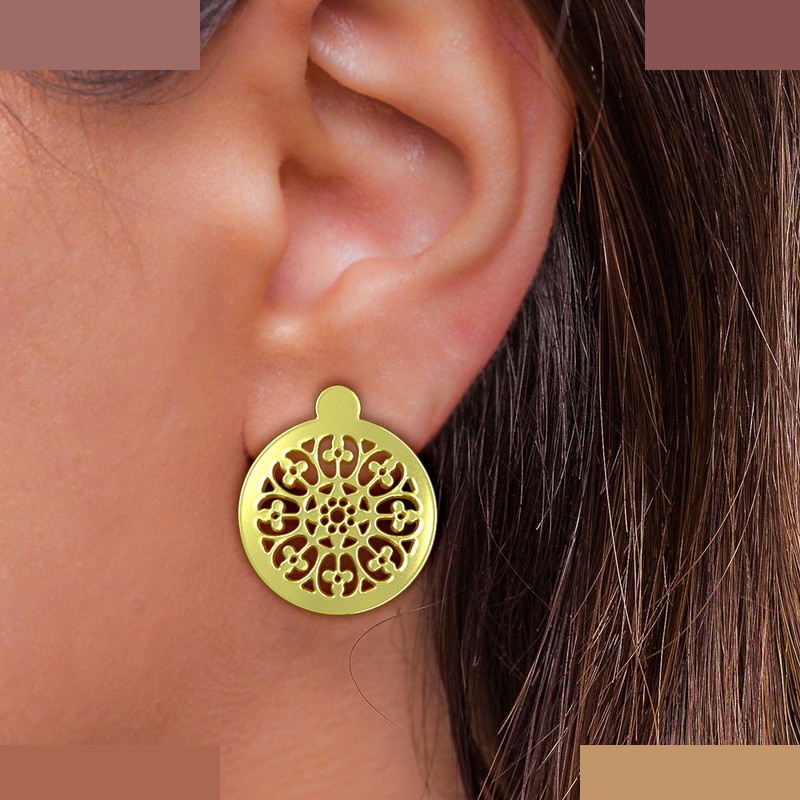 گوشواره طلا 18 عیار زنانه مدوپد مدل هندسی کد GA1-13633 گوشواره طلا 18 عیار زنانه مدوپد مدل هندسی کد GA1-13633