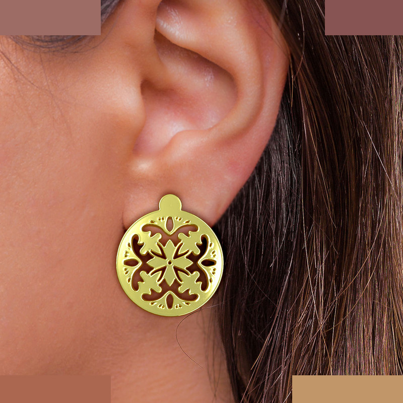 گوشواره طلا 18 عیار زنانه مدوپد مدل هندسی کد GA1-13715 گوشواره طلا 18 عیار زنانه مدوپد مدل هندسی کد GA1-13715