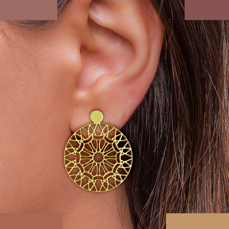 گوشواره طلا 18 عیار زنانه مدوپد مدل هندسی کد GA1-13725 گوشواره طلا 18 عیار زنانه مدوپد مدل هندسی کد GA1-13725