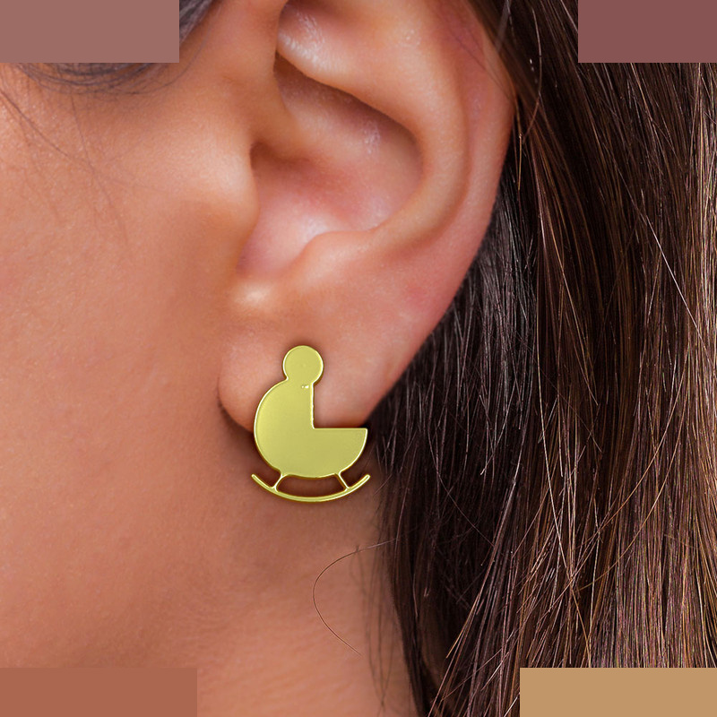 گوشواره طلا 18 عیار زنانه مدوپد مدل کالسکه کد GA1-13787 گوشواره طلا 18 عیار زنانه مدوپد مدل کالسکه کد GA1-13787