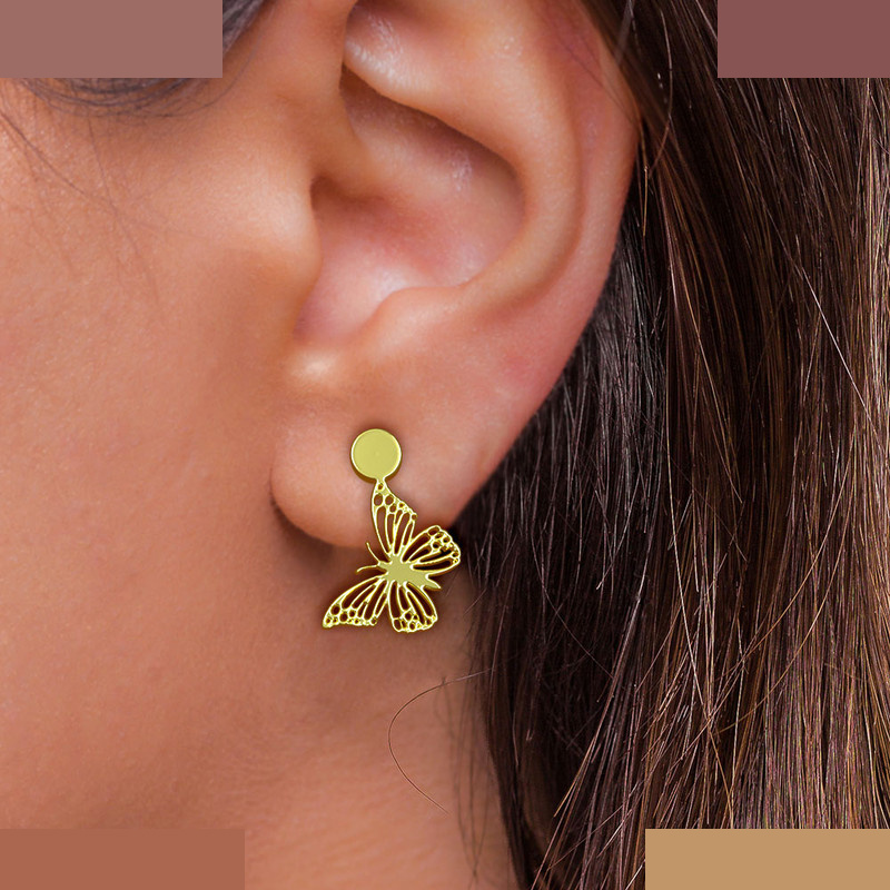 گوشواره طلا 18 عیار زنانه مدوپد مدل پروانه کد GA1-13797 گوشواره طلا 18 عیار زنانه مدوپد مدل پروانه کد GA1-13797