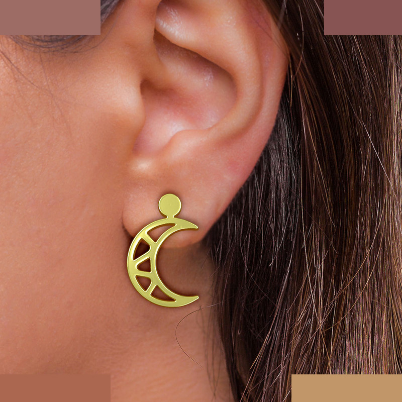 گوشواره طلا 18 عیار زنانه مدوپد مدل ماه کد GA1-13812 گوشواره طلا 18 عیار زنانه مدوپد مدل ماه کد GA1-13812