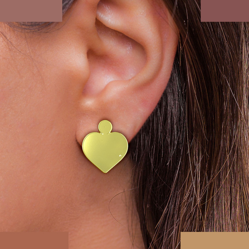 گوشواره طلا 18 عیار زنانه مدوپد مدل قلب کد GA1-14242