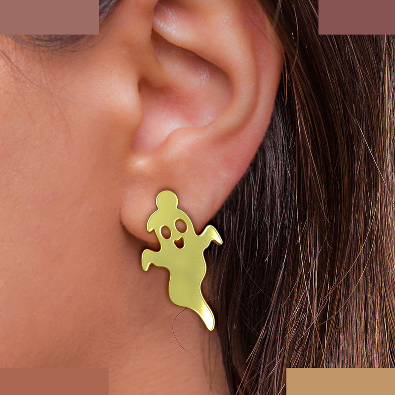 گوشواره طلا 18 عیار زنانه مدوپد مدل روح کد GA1-14602