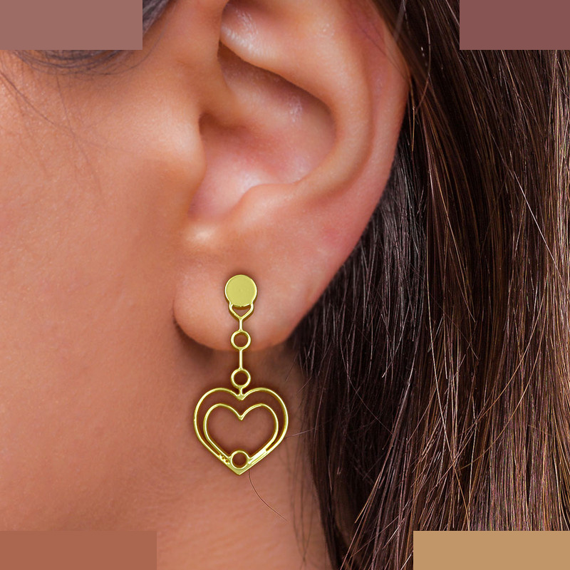 گوشواره طلا 18 عیار زنانه مدوپد مدل قلب کد GA1-14663 گوشواره طلا 18 عیار زنانه مدوپد مدل قلب کد GA1-14663