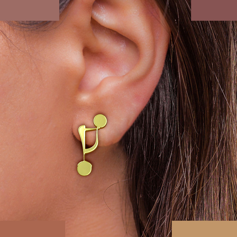 گوشواره طلا 18 عیار زنانه مدوپد مدل هندسی کد GA1-14728