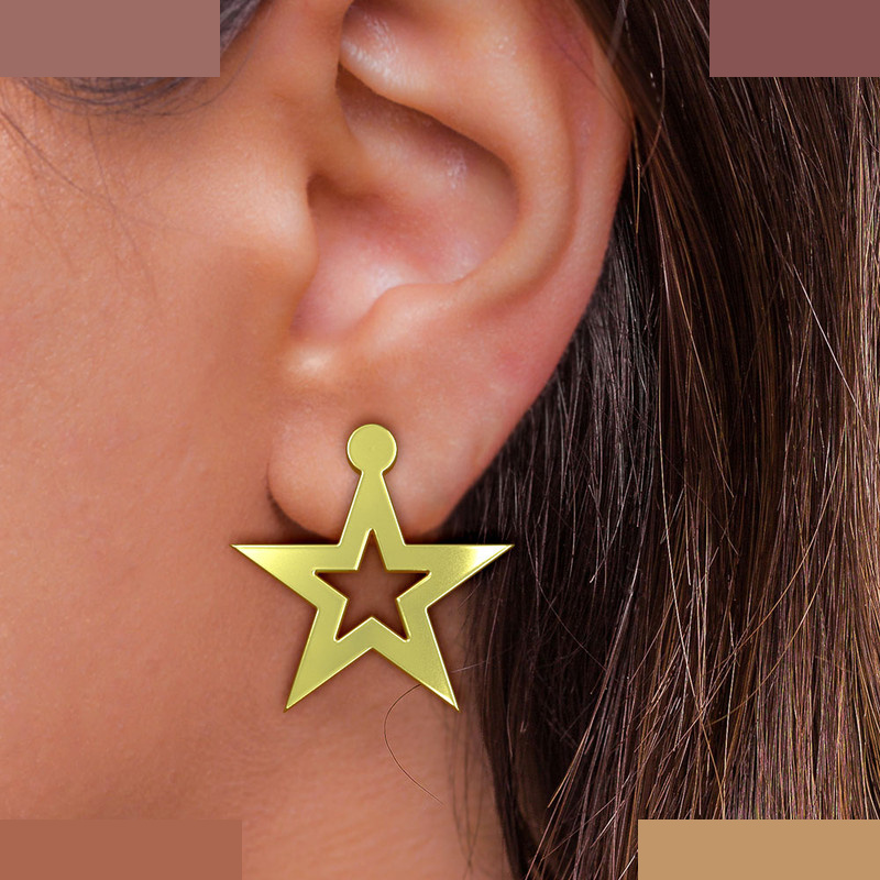 گوشواره طلا 18 عیار زنانه مدوپد مدل ستاره کد GA1-15401 گوشواره طلا 18 عیار زنانه مدوپد مدل ستاره کد GA1-15401