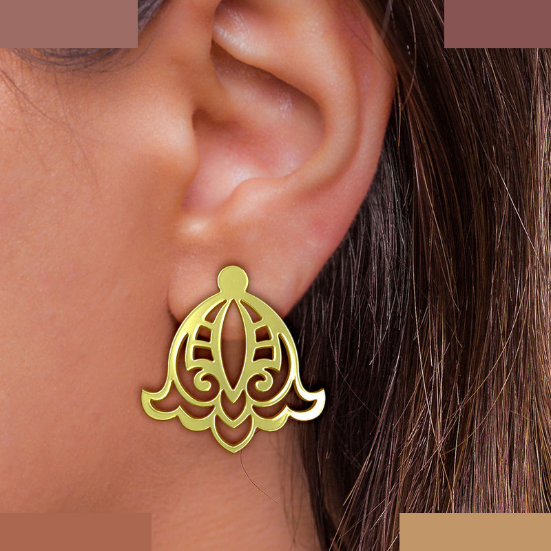 گوشواره طلا 18 عیار زنانه مدوپد مدل اسلیمی کد GA1-15332 گوشواره طلا 18 عیار زنانه مدوپد مدل اسلیمی کد GA1-15332