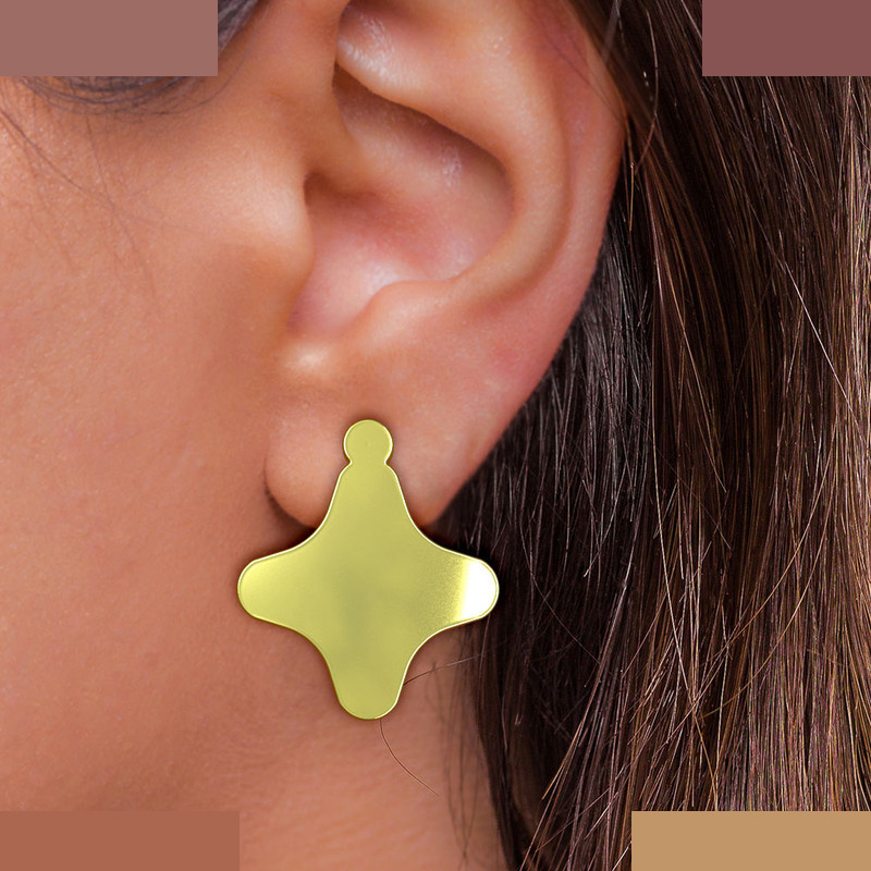 گوشواره طلا 18 عیار زنانه مدوپد مدل ستاره کد GA1-15512