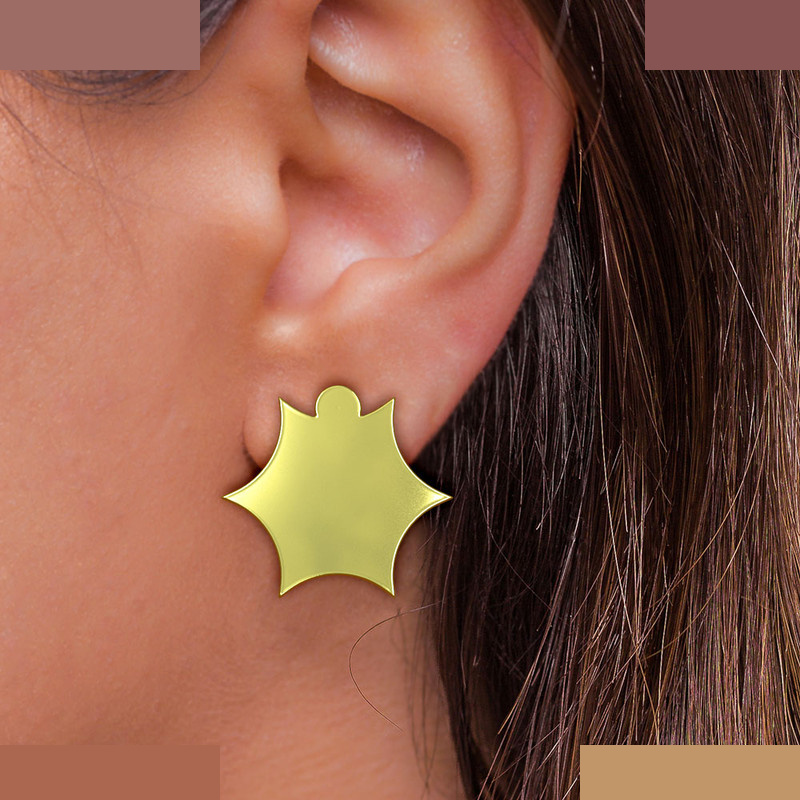 گوشواره طلا 18 عیار زنانه مدوپد مدل ستاره کد GA1-15547