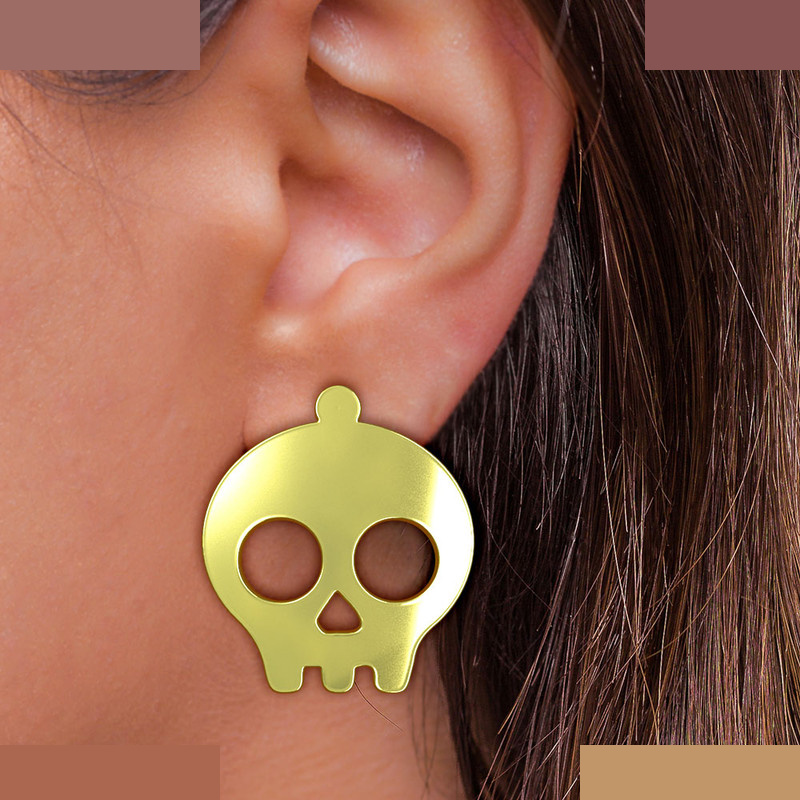 گوشواره طلا 18 عیار زنانه مدوپد مدل جمجمه کد GA1-15665