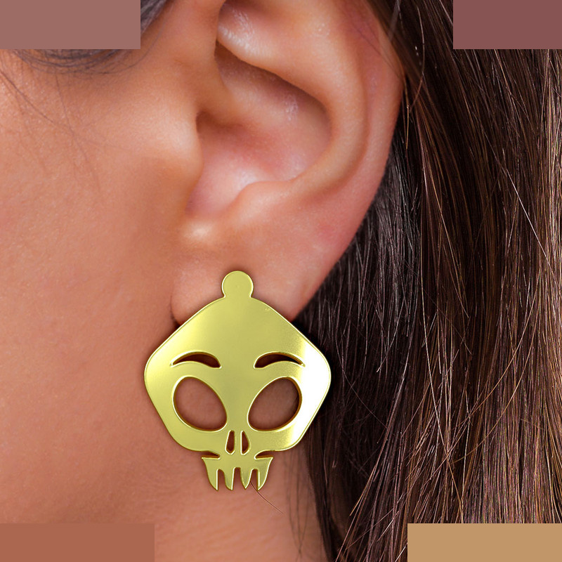 گوشواره طلا 18 عیار زنانه مدوپد مدل جمجمه کد GA1-15677