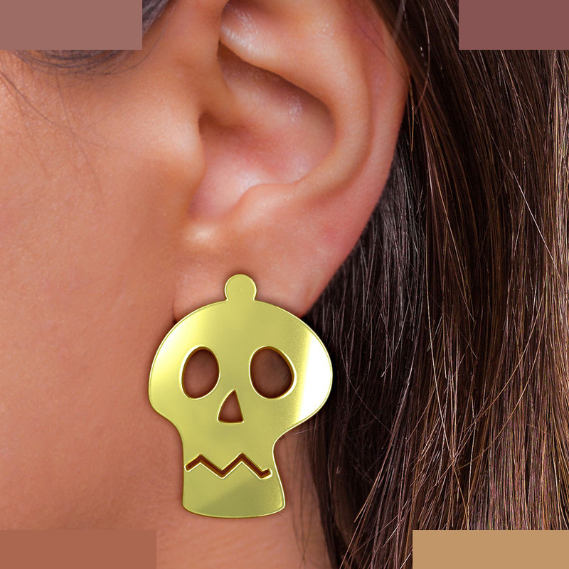 گوشواره طلا 18 عیار زنانه مدوپد مدل جمجمه کد GA1-15706