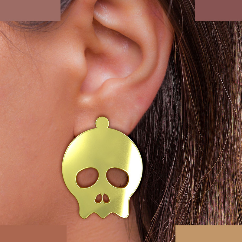 گوشواره طلا 18 عیار زنانه مدوپد مدل جمجمه کد GA1-15715