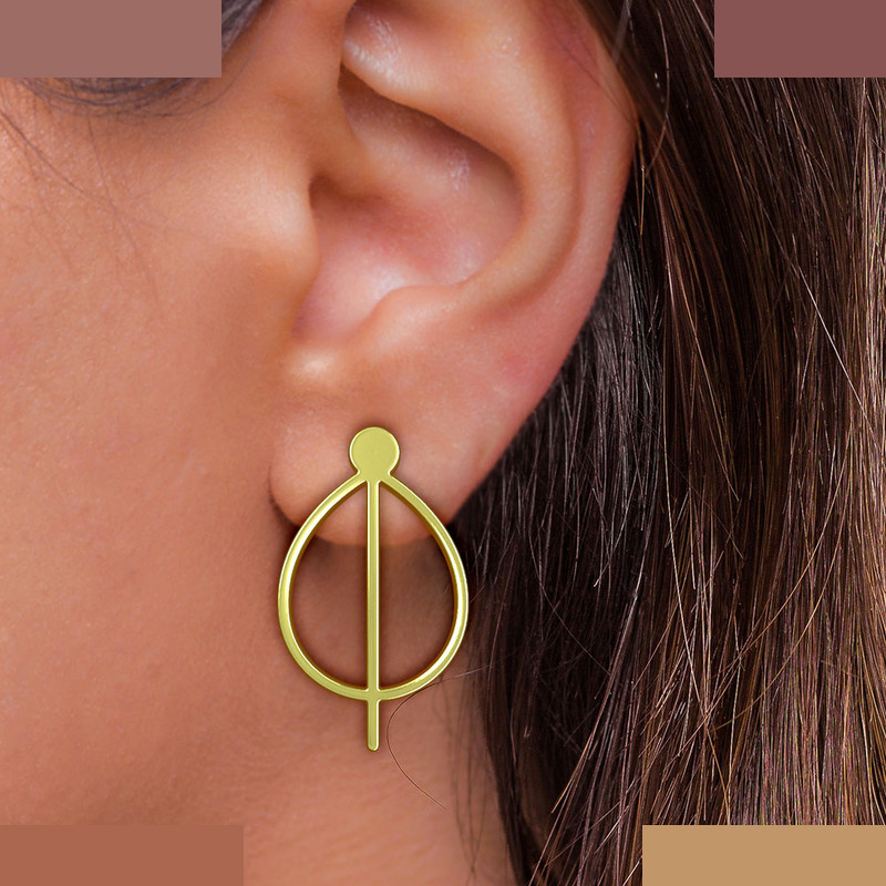 گوشواره طلا 18 عیار زنانه مدوپد مدل برگ کد GA1-15895