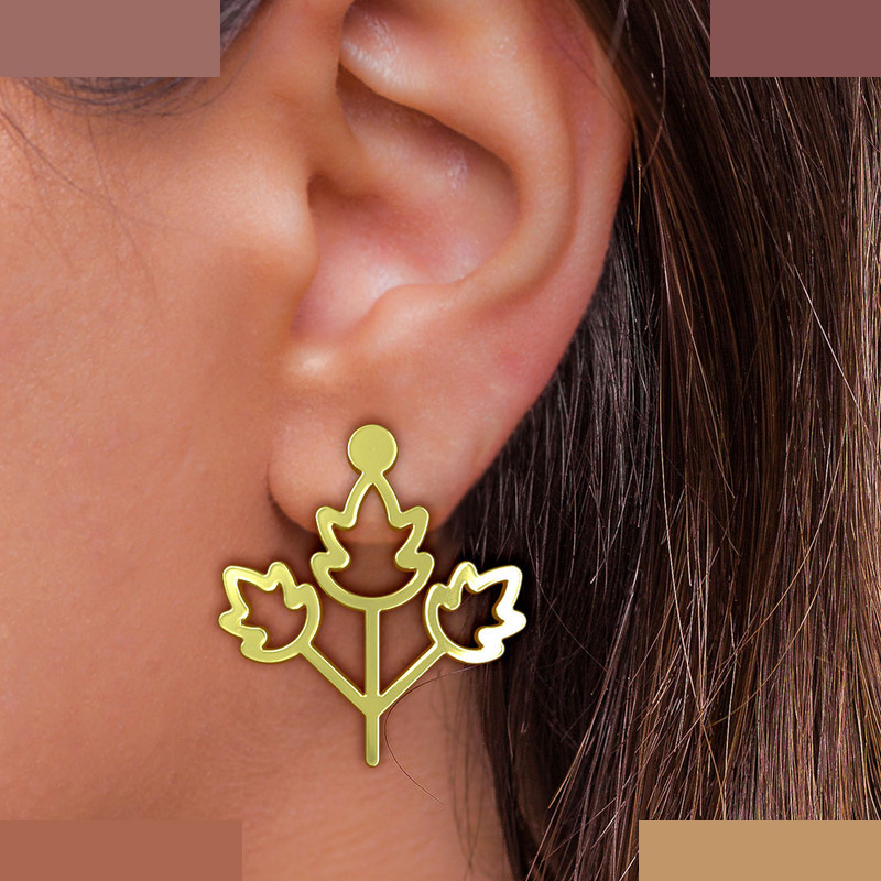 گوشواره طلا 18 عیار زنانه مدوپد مدل برگ کد GA1-15932 گوشواره طلا 18 عیار زنانه مدوپد مدل برگ کد GA1-15932