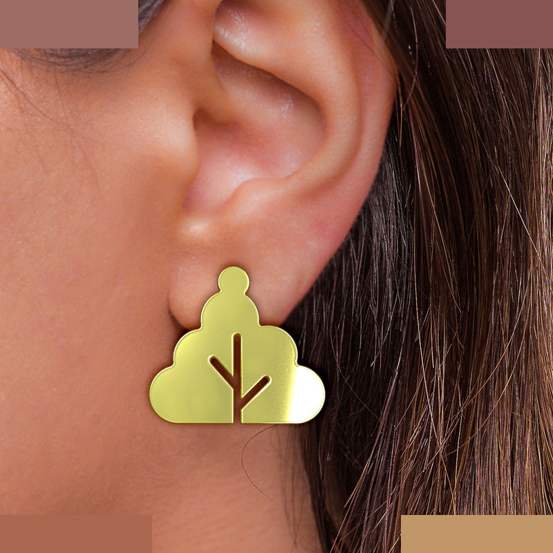 گوشواره طلا 18 عیار زنانه مدوپد مدل برگ کد GA1-15954