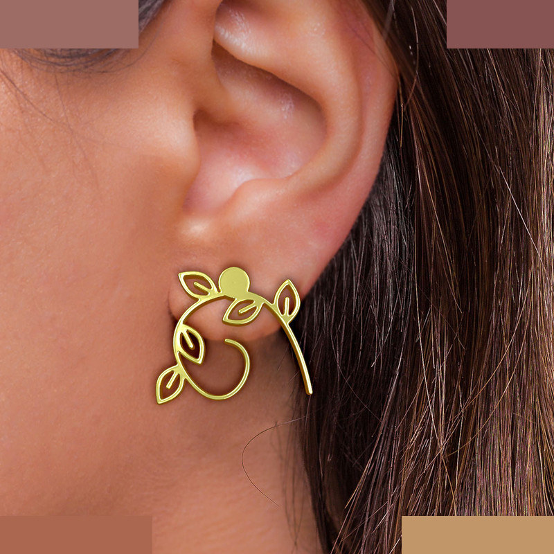 گوشواره طلا 18 عیار زنانه مدوپد مدل برگ کد GA1-15985 گوشواره طلا 18 عیار زنانه مدوپد مدل برگ کد GA1-15985