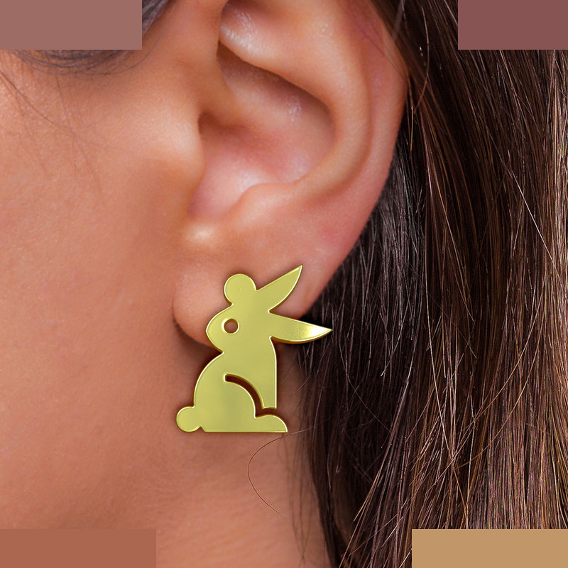 گوشواره طلا 18 عیار زنانه مدوپد مدل خرگوش کد GA1-16045
