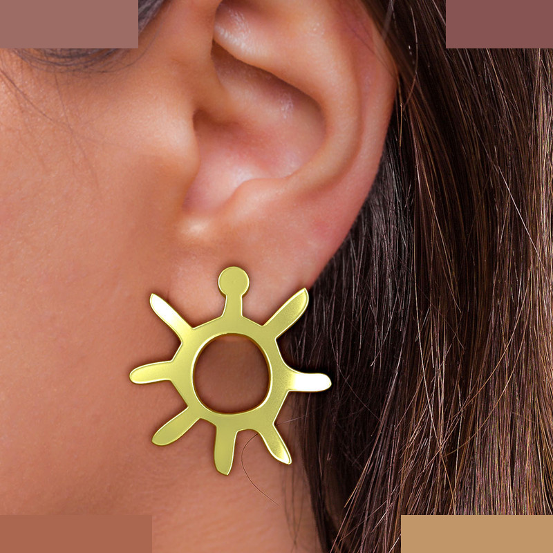 گوشواره طلا 18 عیار زنانه مدوپد مدل خورشید کد GA1-16172 گوشواره طلا 18 عیار زنانه مدوپد مدل خورشید کد GA1-16172